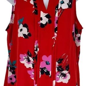 41 Hawthorn- Breyson Pleated Detail Blouse- Red (Large)